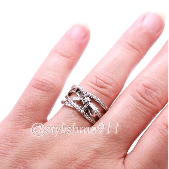 AUTHENTIC PANDORA Delicate Sentiments Statement Ring - 190995CZ - Picture 1 of 13